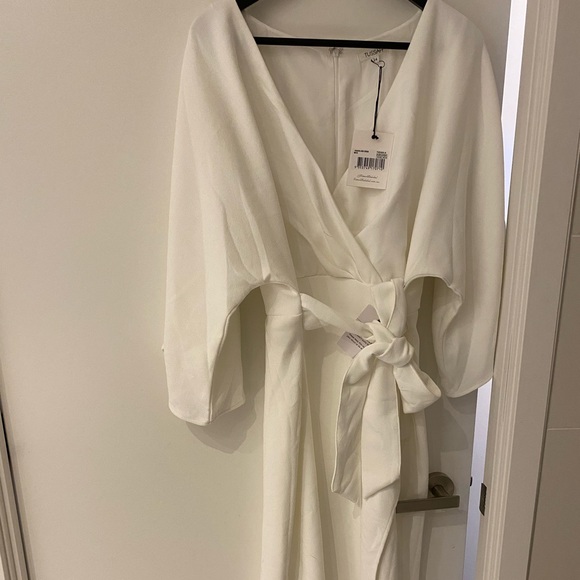 White, Crepe Dress US 8-10, AS 14 Signora MIDI Dress- Tussah - Picture 3 of 5